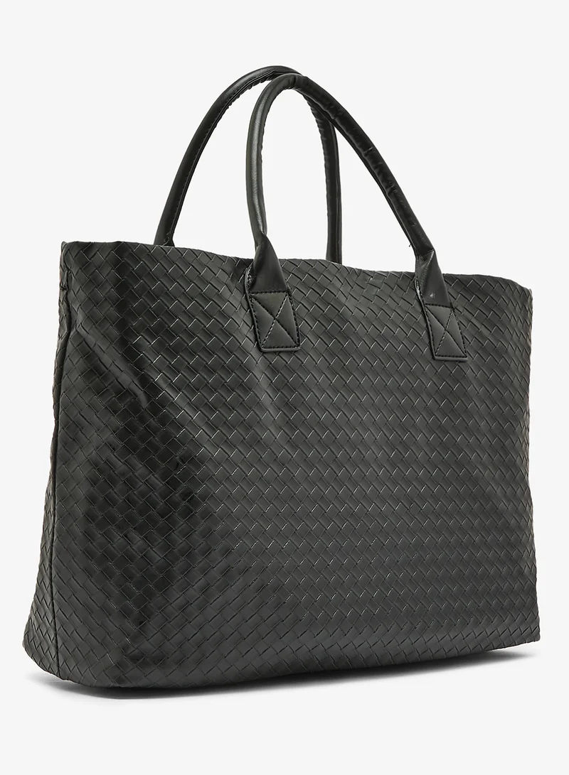 ايلا حقيبة يد منسوجة بتفاصيل نسيج